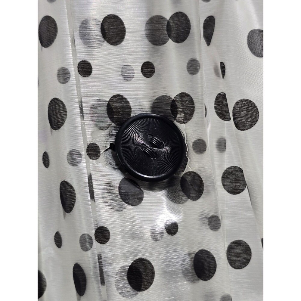 Vintage Clear Black Polka Dot Vinyl Rain Poncho Cape  Hood Made In Taiwan Set - Picture 3 of 12